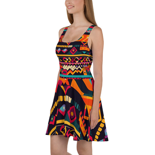 DMV 0409 Boho Skater Dress