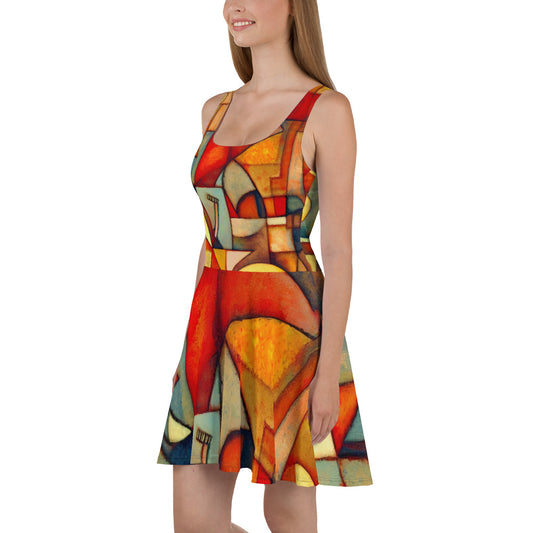 DMV 0298 Retro Art Skater Dress