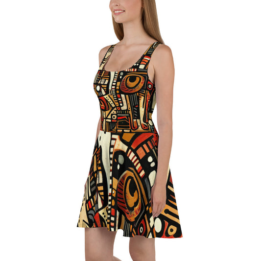 DMV 0505 Retro Art Skater Dress