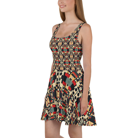 DMV 0510 Geo Boho Skater Dress