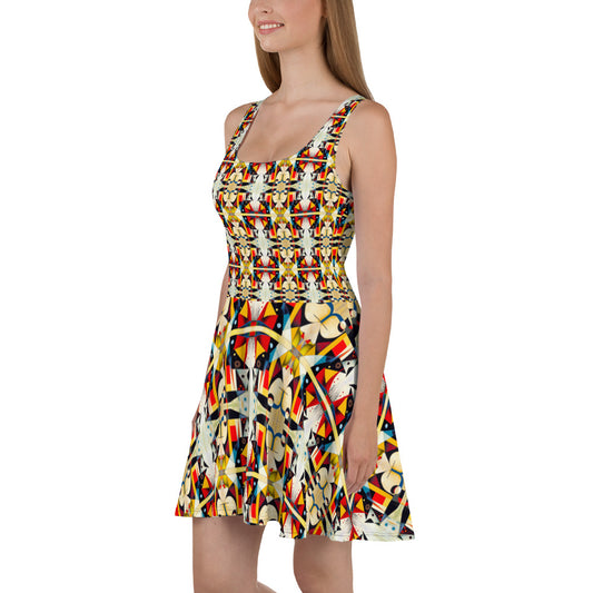 DMV 0517 Chic Boho Skater Dress