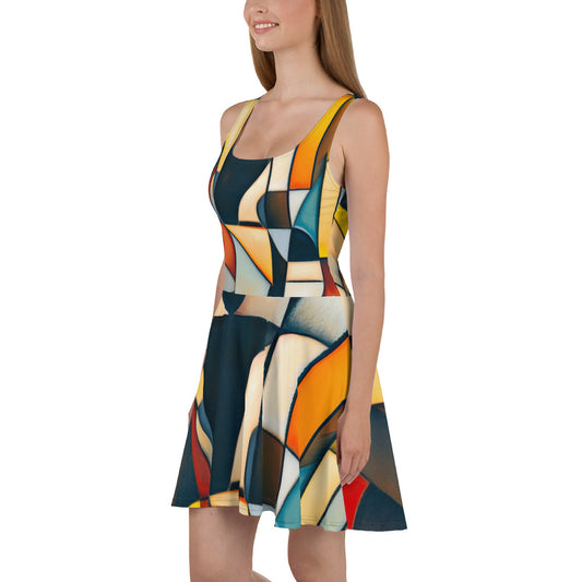 DMV 0433 Abstract Art Skater Dress