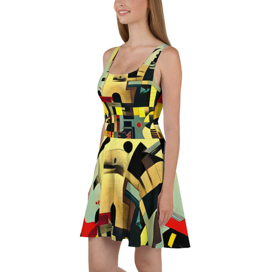 DMV 0580 Retro Art Skater Dress