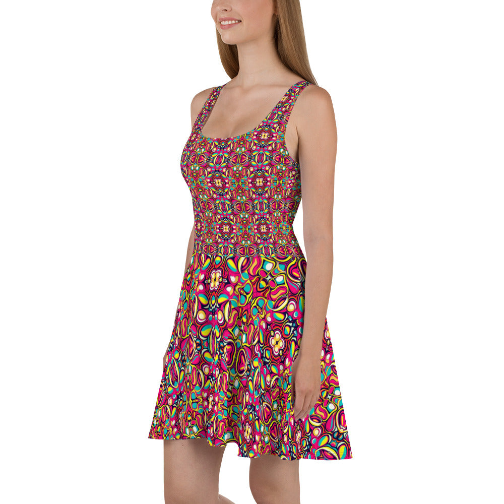 DMV 1077 Vintage Artsy Skater Dress