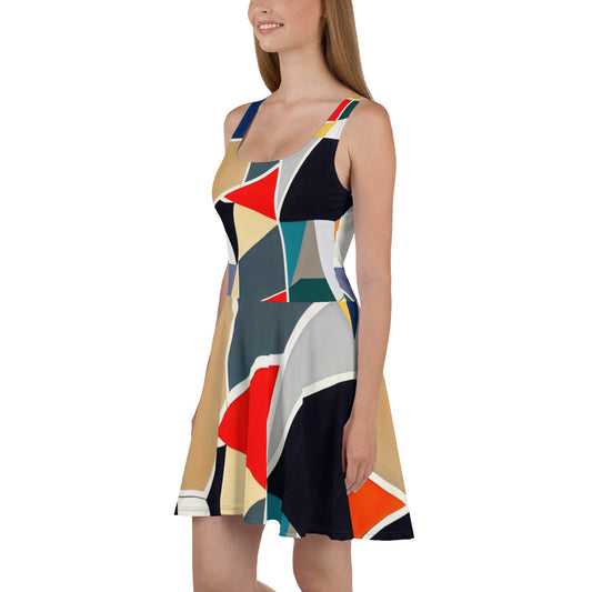 DMV 1876 Abstract Art Skater Dress