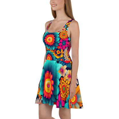 DMV 1243 Floral Skater Dress