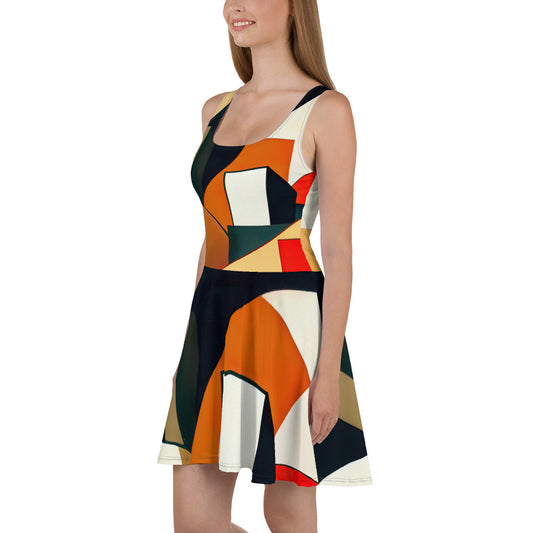 DMV 1286 Abstract Art Skater Dress