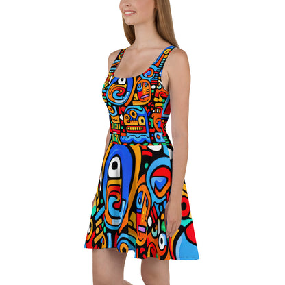 DMV 1451 Psy Art Skater Dress