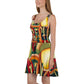 DMV 1193 Retro Art Skater Dress