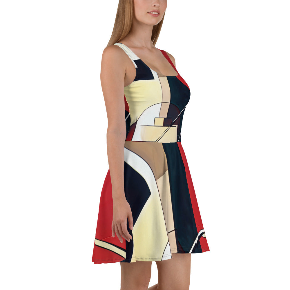 DMV 0061 Abstract Art Skater Dress