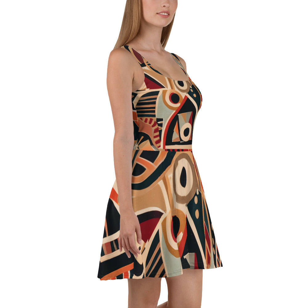 DMV 0217 Retro Art Skater Dress