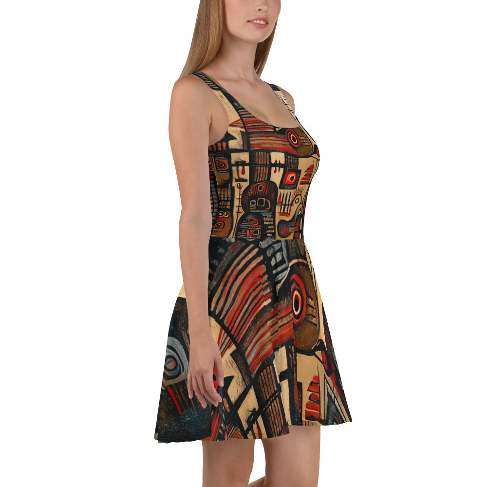 DMV 0256 Retro Art Skater Dress