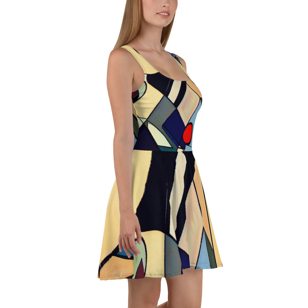 DMV 0234 Abstract Art Skater Dress