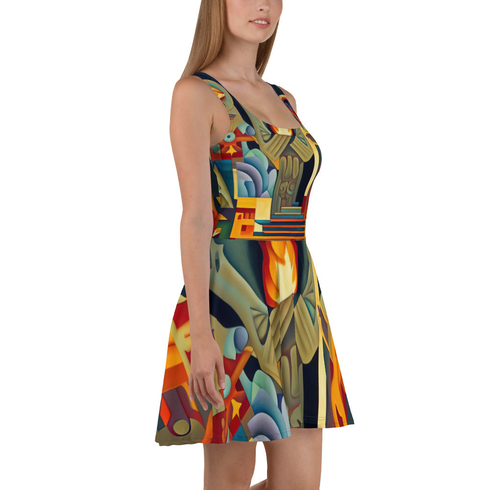 DMV 0237 Retro Art Skater Dress