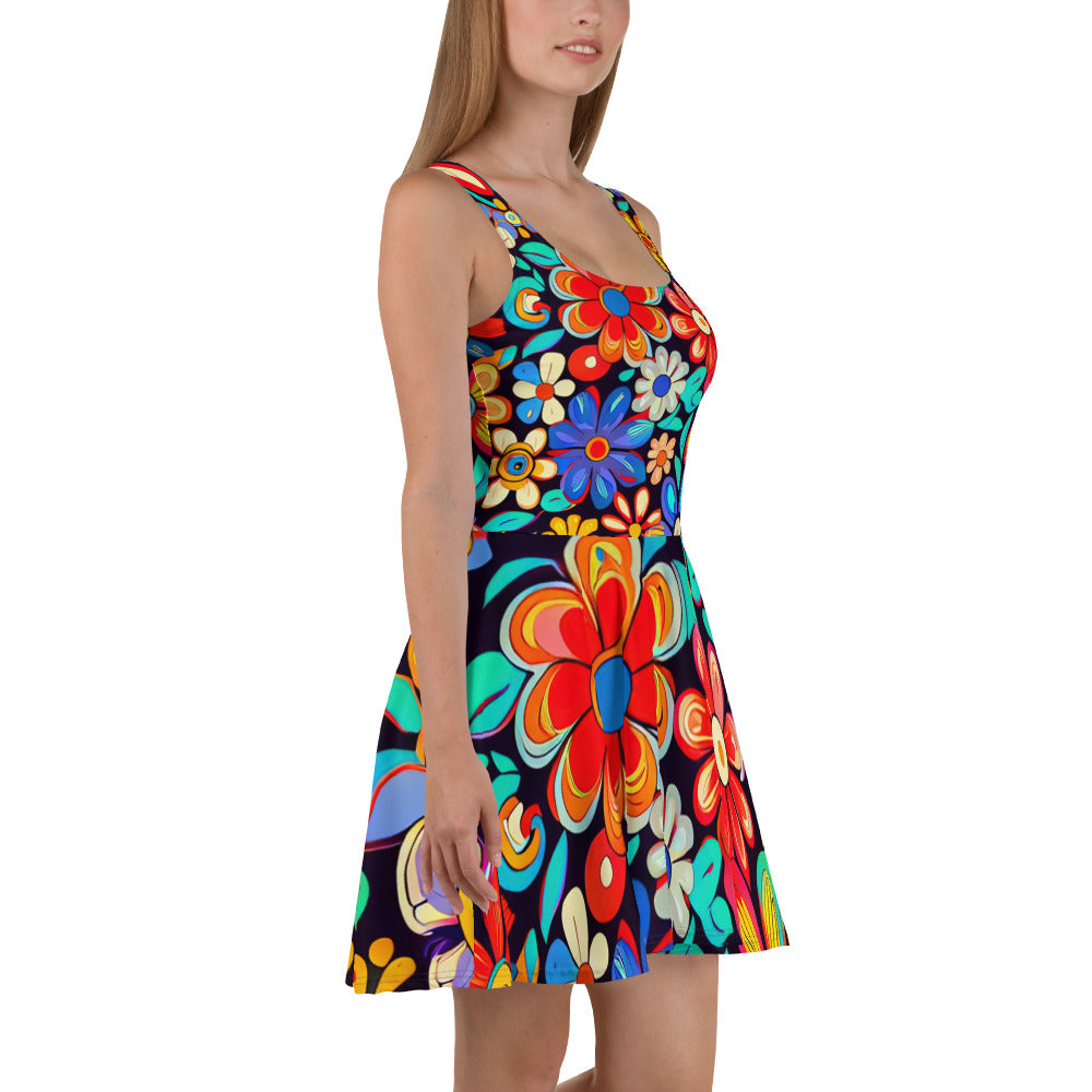 DMV 0257 Floral Skater Dress