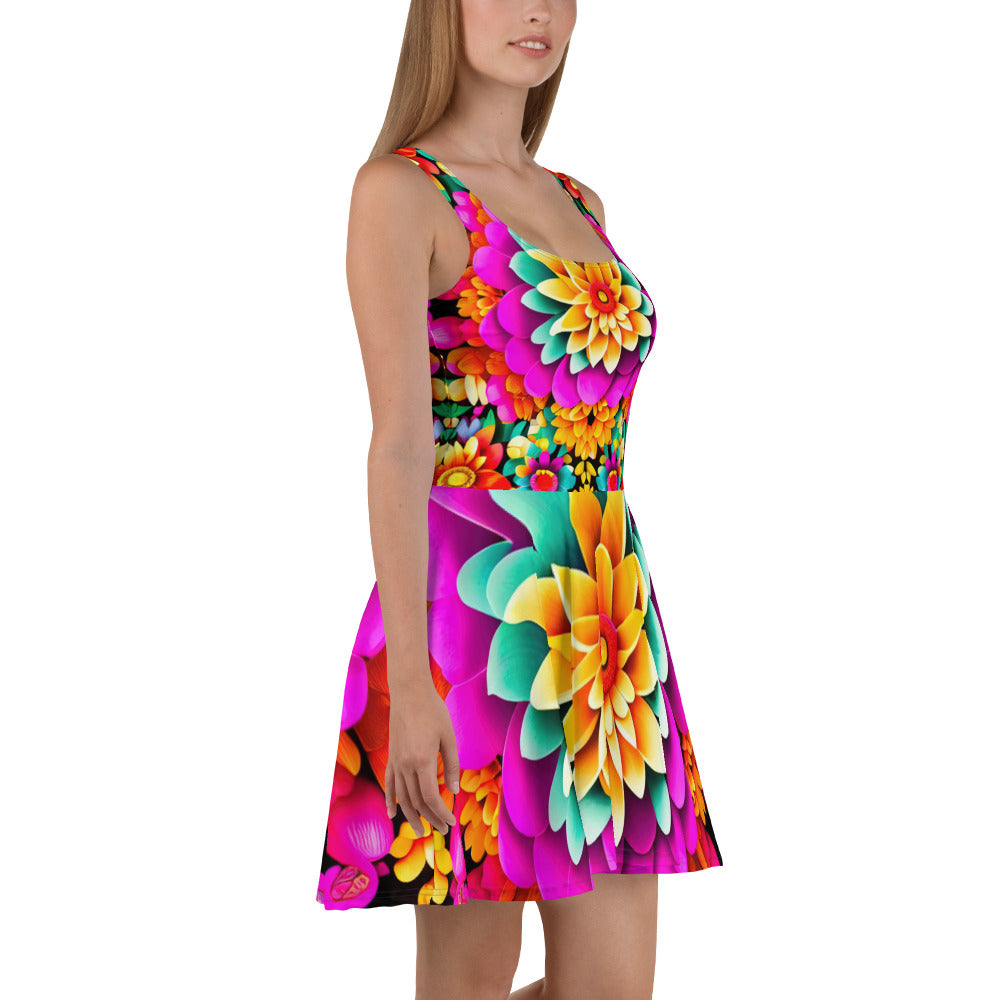 DMV 0250 Floral Skater Dress