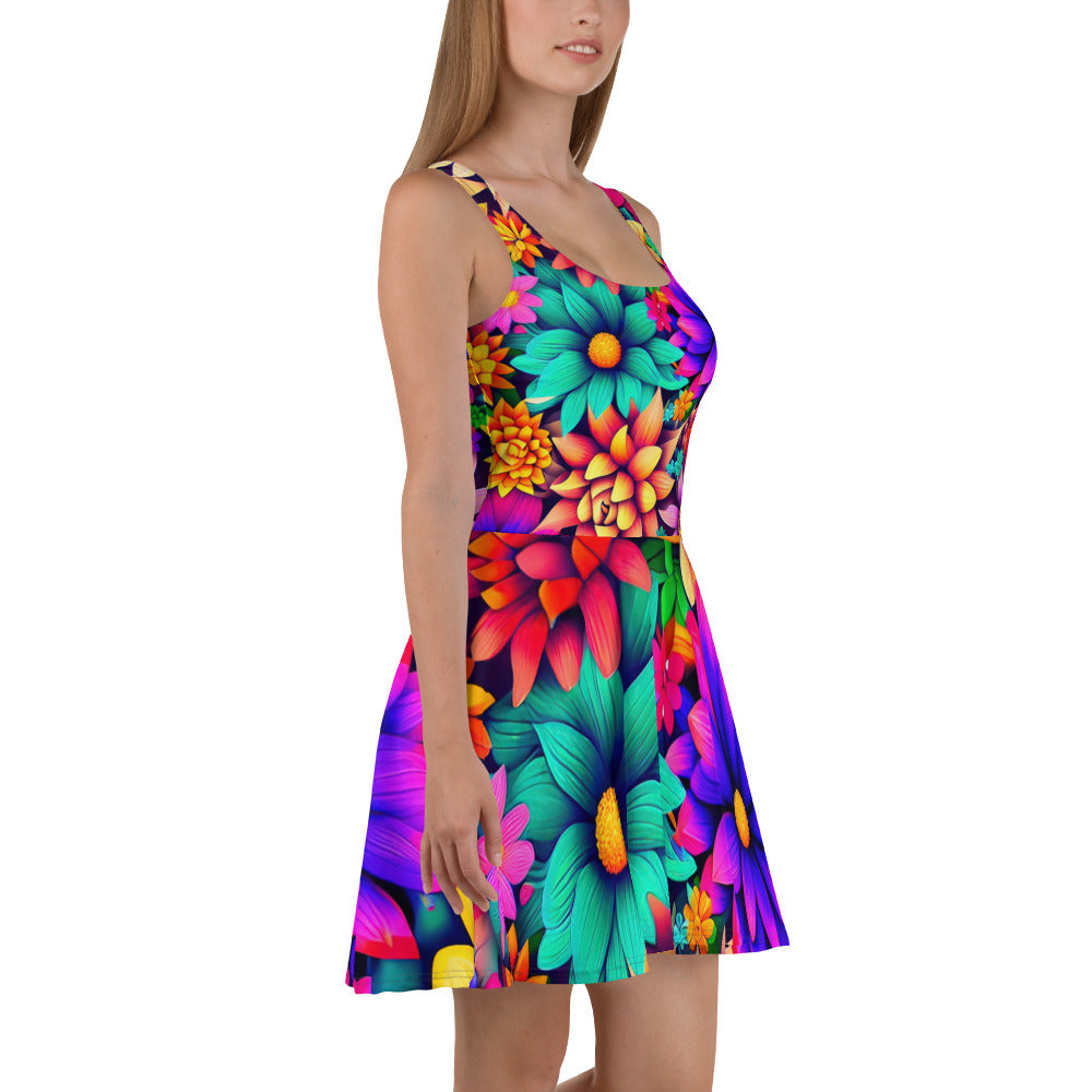 DMV 1466 Floral Skater Dress