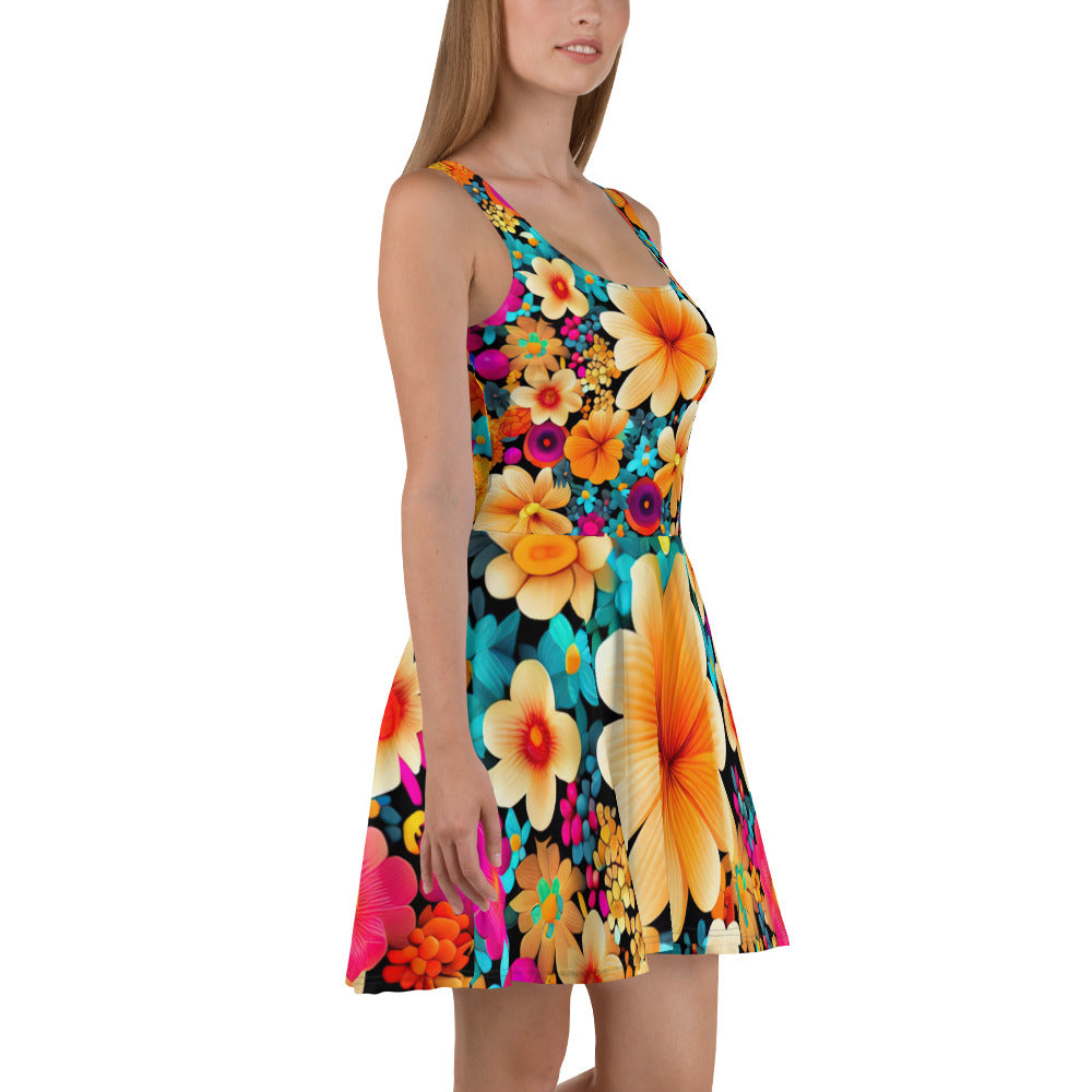 DMV 0259 Floral Skater Dress