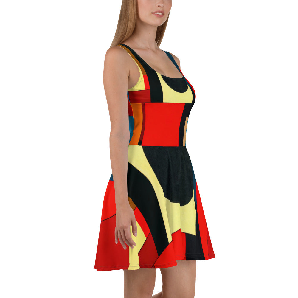 DMV 1351 Abstract Art Skater Dress