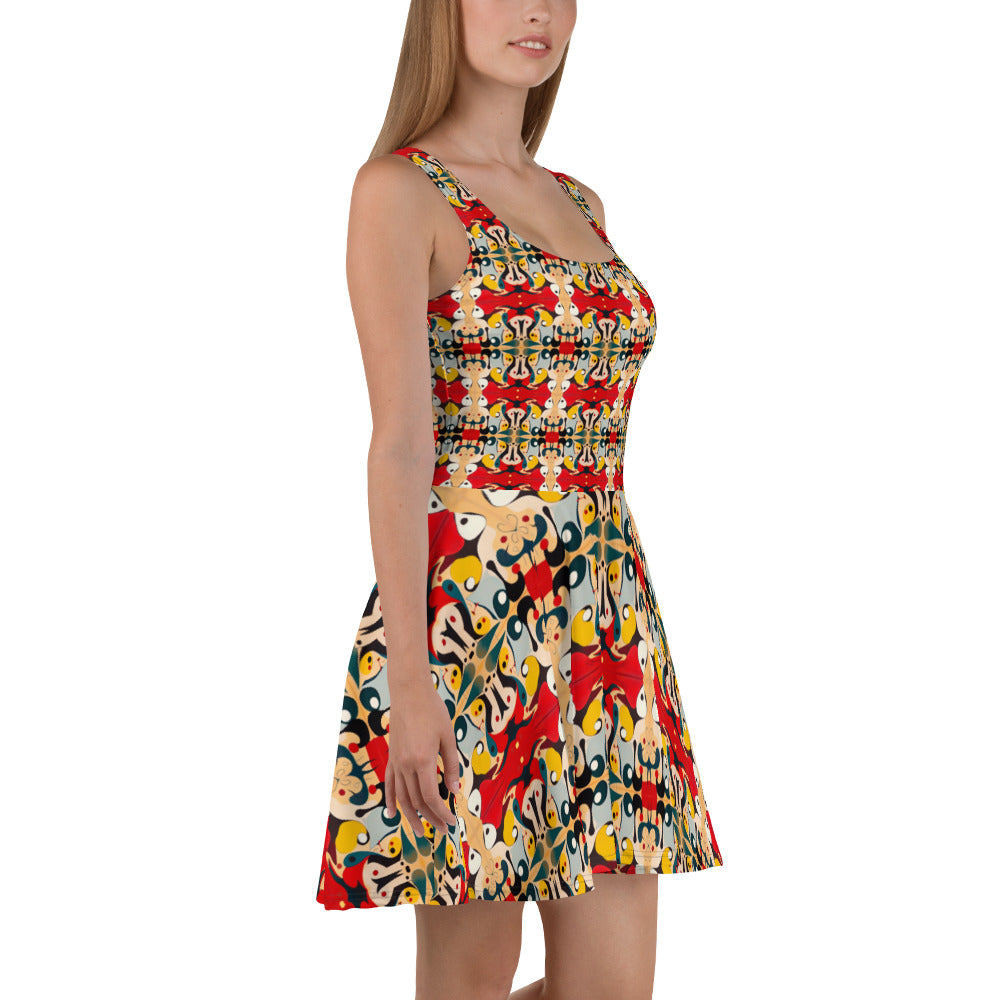 DMV 0203 Vintage Artsy Skater Dress