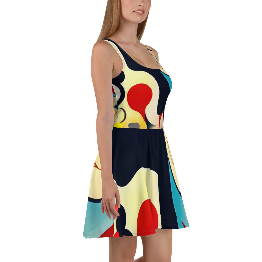 DMV 1356 Retro Art Skater Dress