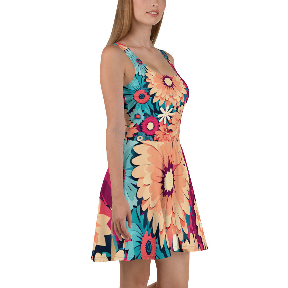 DMV 0293 Floral Skater Dress