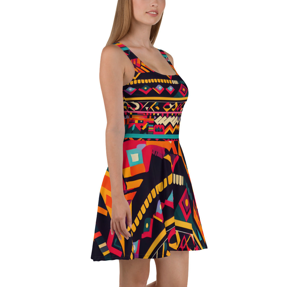 DMV 0409 Boho Skater Dress