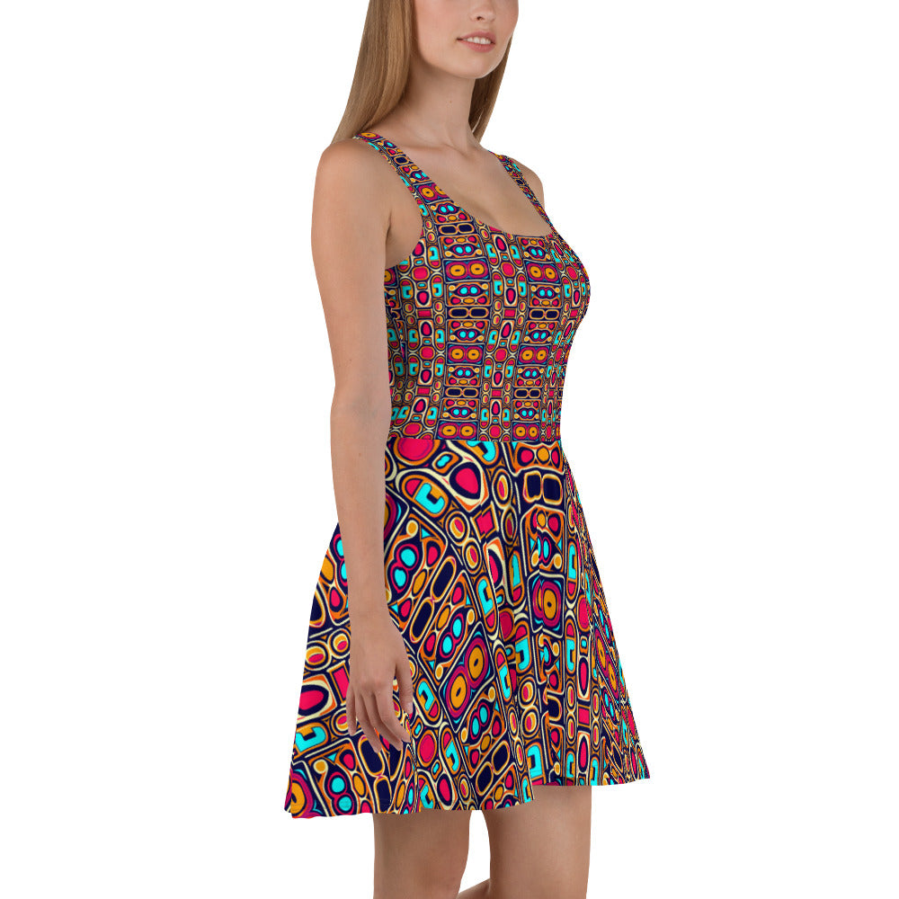 DMV 0185 Vintage Artsy Skater Dress