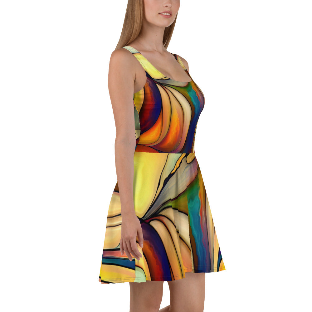 DMV 1276 Abstract Art Skater Dress