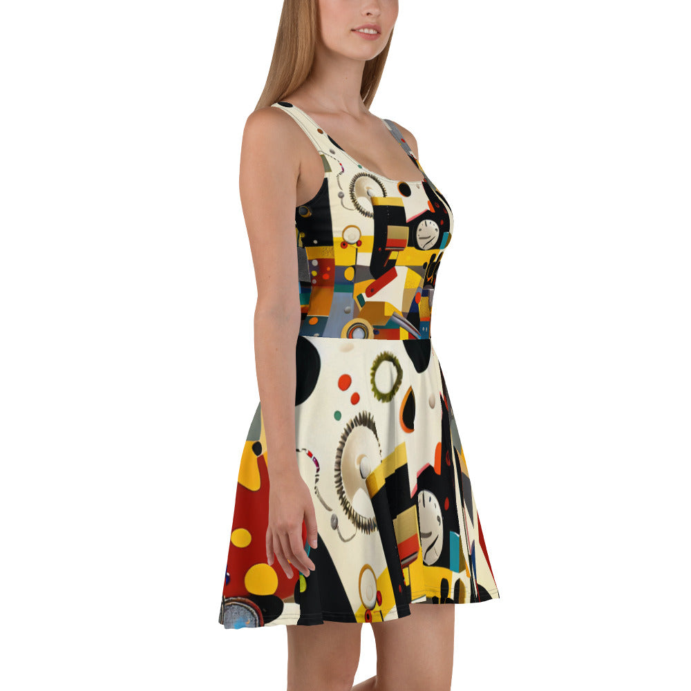 DMV 1267 Retro Art Skater Dress