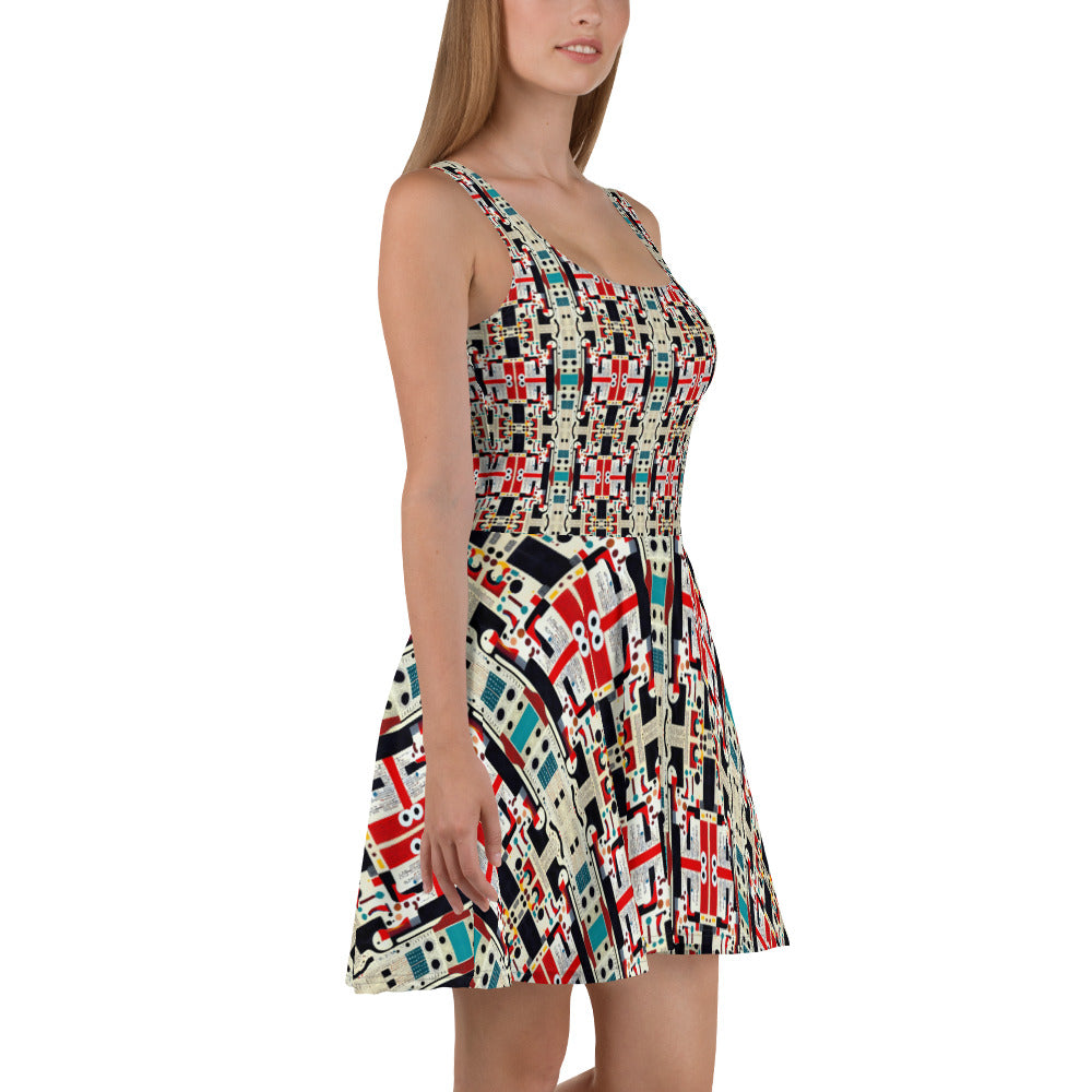 DMV 0973 Chic Boho Skater Dress