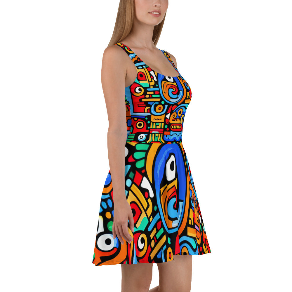 DMV 1451 Psy Art Skater Dress