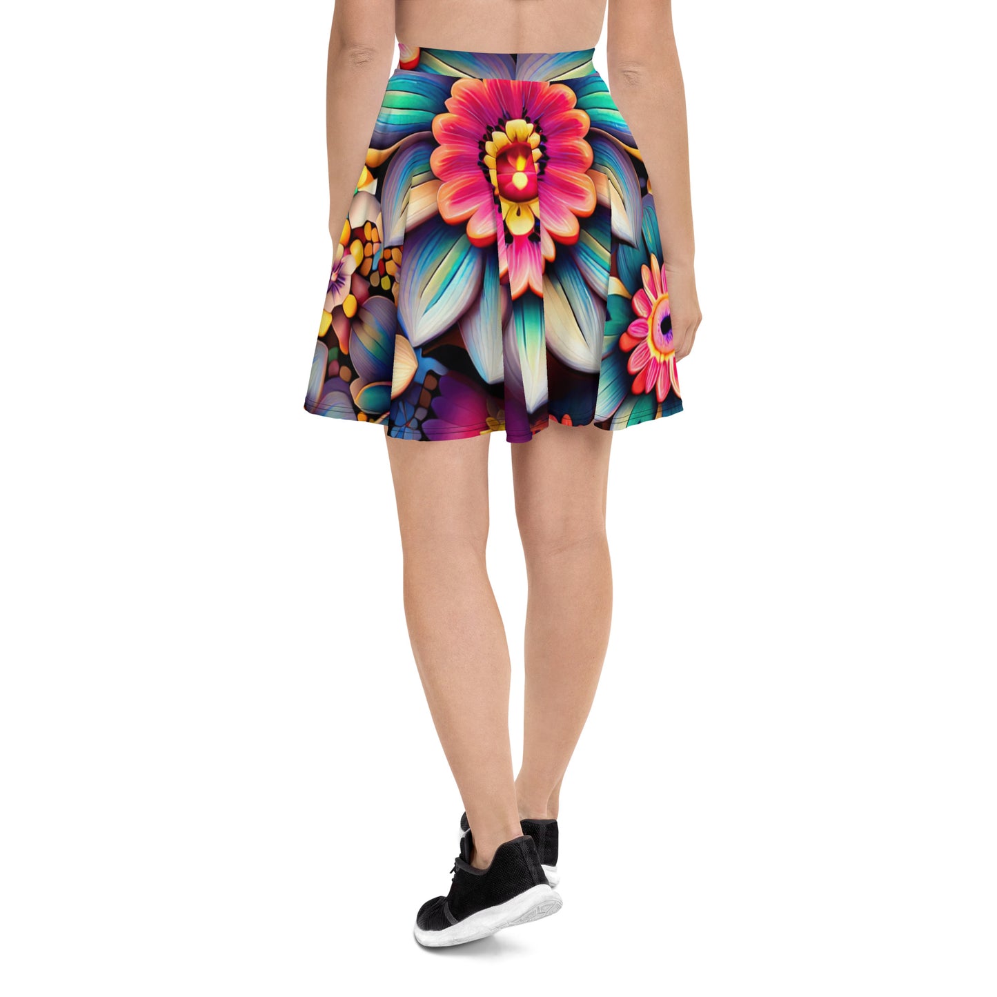 DMV 0219 Floral Skater Skirt