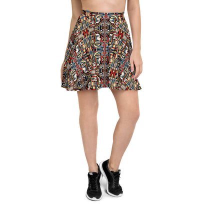 DMV 0283 Chic Boho Skater Skirt