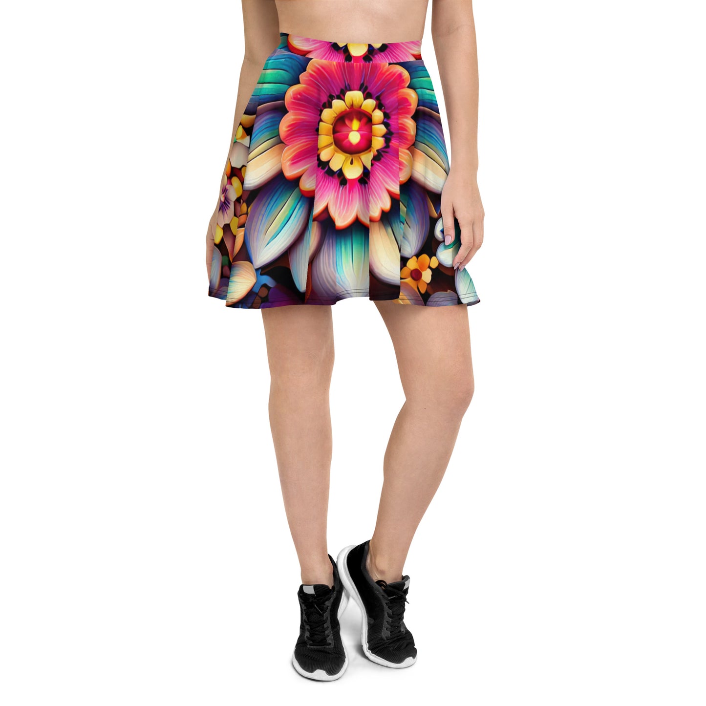 DMV 0219 Floral Skater Skirt