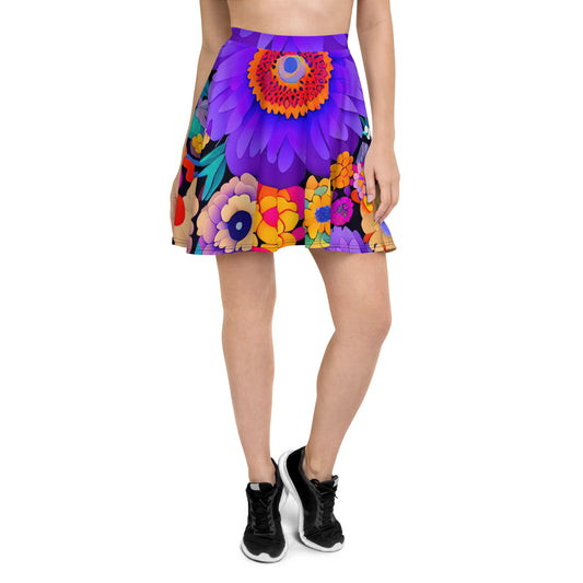 DMV 0220 Floral Skater Skirt