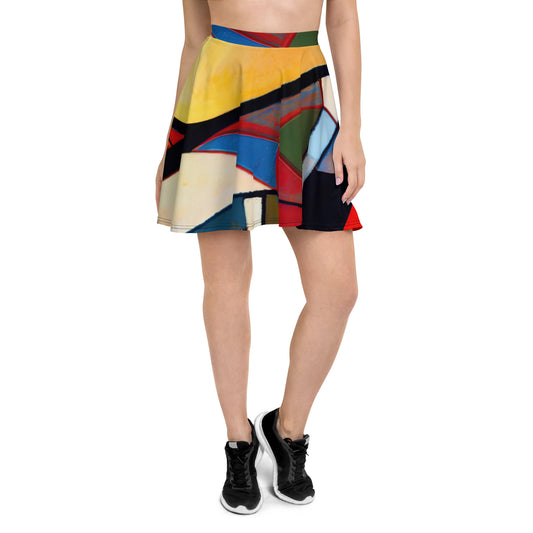 DMV 0209 Abstract Art Skater Skirt