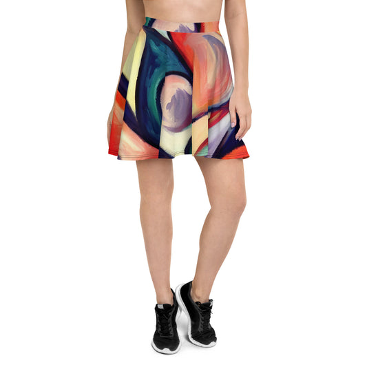 DMV 0277 Abstract Art Skater Skirt