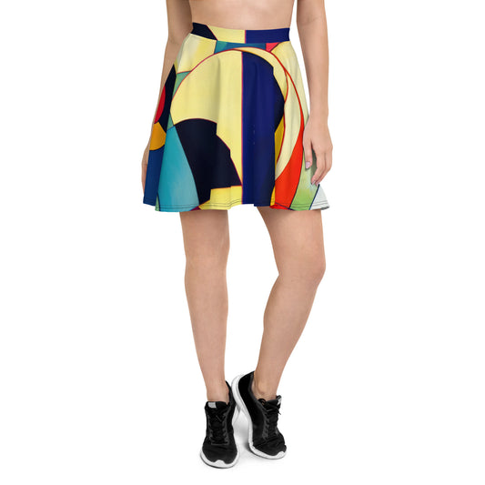 DMV 0024 Abstract Art Skater Skirt