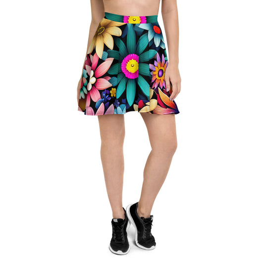 DMV 0265 Floral Skater Skirt