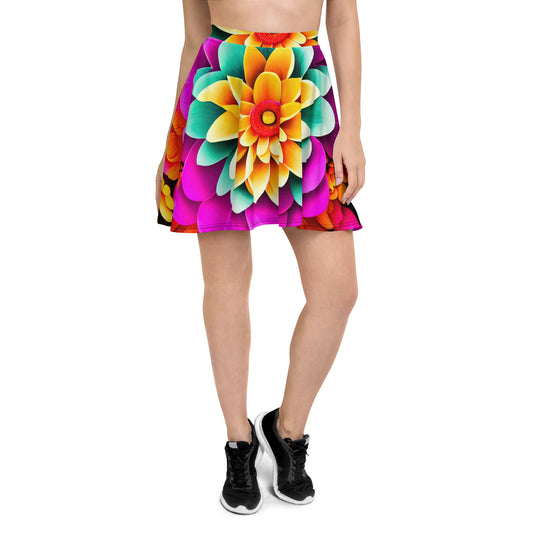 DMV 0250 Floral Skater Skirt