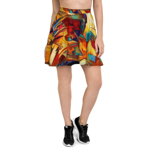 DMV 0416 Abstract Art Skater Skirt