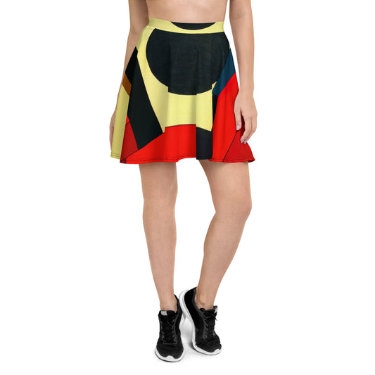DMV 1351 Abstract Art Skater Skirt