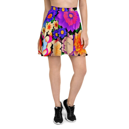 DMV 0309 Floral Skater Skirt