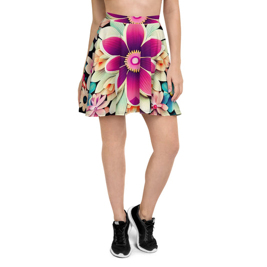 DMV 0307 Floral Skater Skirt