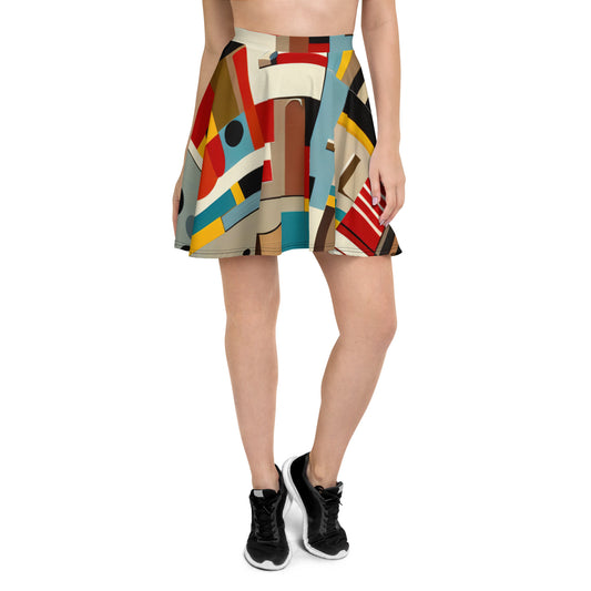 DMV 0413 Abstract Art Skater Skirt