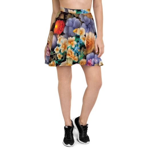 DMV 0302 Floral Skater Skirt