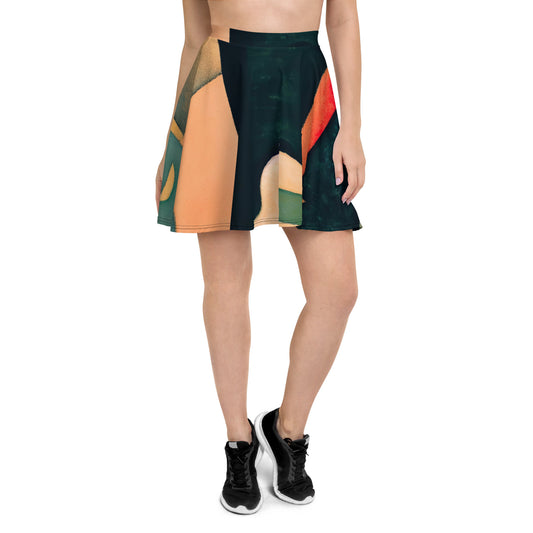 DMV 1344 Abstract Art Skater Skirt