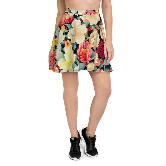 DMV 0260 Floral Skater Skirt