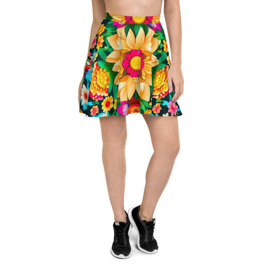 DMV 0193 Floral Skater Skirt